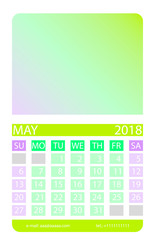 Calendar grid. May.