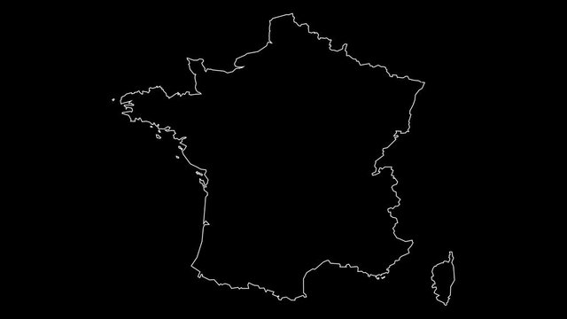 France map outline animation