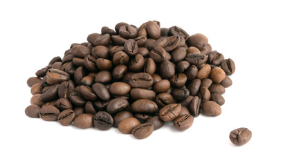 Heap of Roasted Coffee Beans Isolated