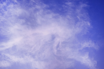 Blue sky and white clouds on a beautiful day.