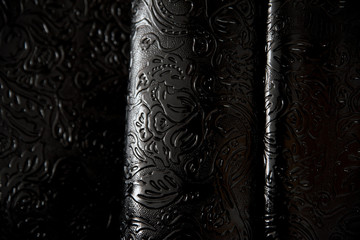 dark leather texture background close up macro