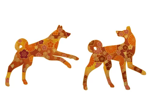 花の和柄の犬 シルエット 日本犬 Buy This Stock Illustration And Explore Similar Illustrations At Adobe Stock Adobe Stock