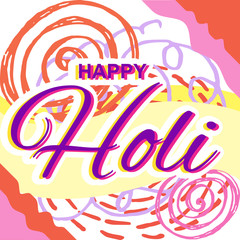Greeting Card for Happy Holi Spring Festival with Sample Text