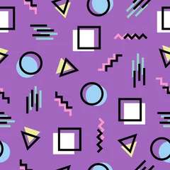 Behang Kleurrijke naadloze patroon memphis stijl vector © Pixasquare