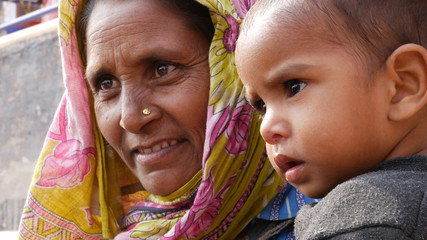 Indian Mum with her son