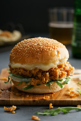 fried chicken burger