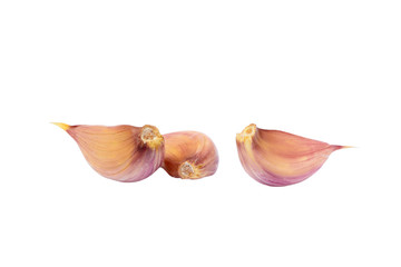 Healthy fresh garlic cloves isolated on white background