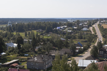 Obraz premium Top view on Lenin Street in the city of Totma, Vologda Region, Russia