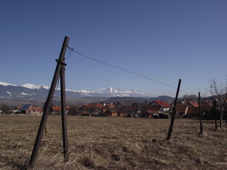 Slovak village and mountains