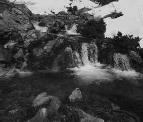 Water goes down through winter nature