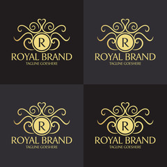 Royal Brand logo design template. Luxury logo design concept. Vector illustration