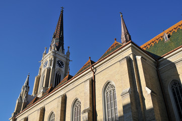 Fototapeta na wymiar The important historic cathedral in the center of the provincial capital of Vojvodina, Novi Sad, Serbia