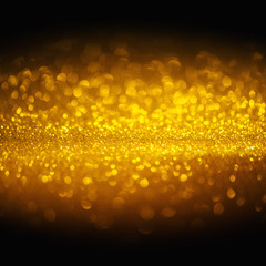 Golden shiny glitter lights bokeh background