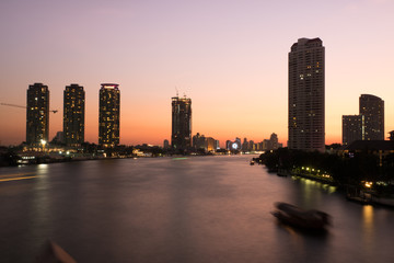 Fototapeta na wymiar Chao Phraya river city scape Bankok