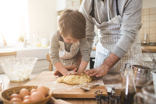 A Father And His Son Cooking