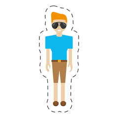 man vacation icon image, vector illustration design