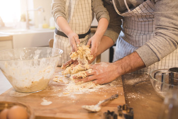 A father and his son cooking