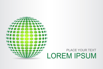 Logo stylized spherical surface with abstract shapes