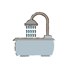white bathtub related icon, vector ilustration image