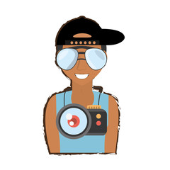 man with camara icon design, vector illustration image