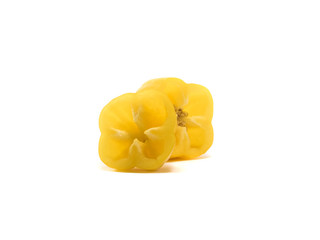 Bell pepper is ingredient in a healthy diet on white background