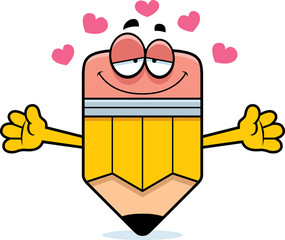 Cartoon Pencil Hug