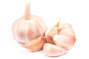 garlic on a white background