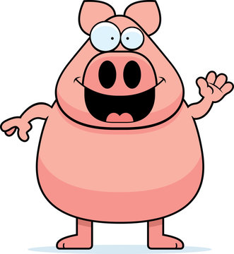 recommend clip art: Cartoon Pig Waving