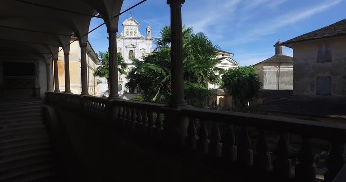 The Sacred Mountain of Varallo, a mountainside Christian devotional complex overlooking the town of Varallo Sesia, Italy.
