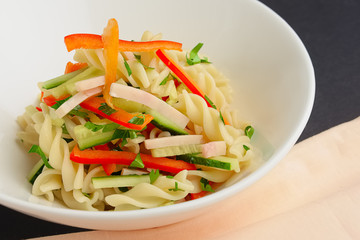 salad with pasta and vegetables