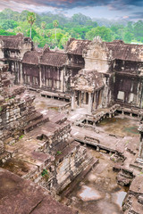 Angkor Wat temple. View from inside the temple. Cambodia