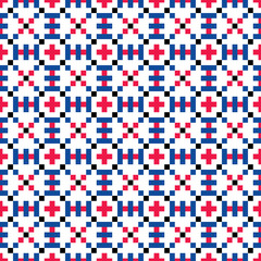 Abstract seamless mosaic op three color pattern