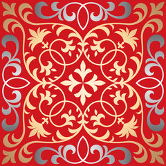 Seamless patchwork pattern from ornate tiles, ornaments. Can be used for wallpaper, pattern fills, web page background,surface textures. - 136456148