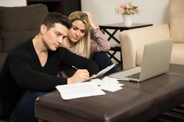 Young couple with financial problems