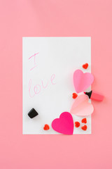 Set in the style of love on a paper. expression of feelings of love.