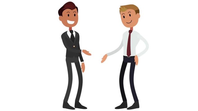 2 hommes bonjour fond blanc