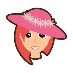 face elegant woman hat related icon, vector illustration image