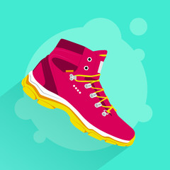 one winter sneaker for training, vector, illustration,
