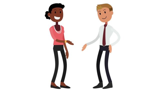 1 homme 1 femme bonjour fond blanc