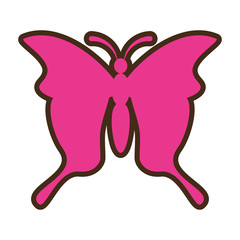 pink butterfly icon image, vector illustration design