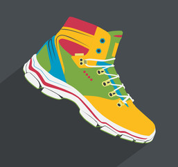 one winter sneaker for training, vector, illustration,