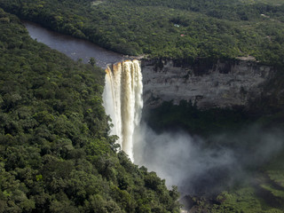 Kaieteur Falls from plane located in Guyana (Potaro River, South America)