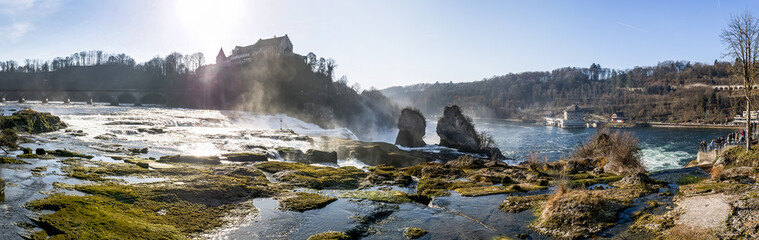 Panorama vom Rheinfall bei Schaffhausen, Schweiz