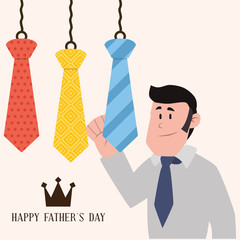 happy father day card icon image, vector illustration