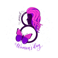 Vector illustration of stylish 8 march womens day background