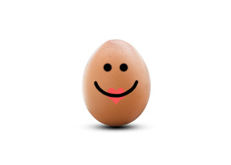 happy egg boy with love isolated on white.