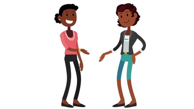 2 femmes bonjour fond blanc