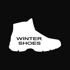 one casual winter shoe, vector, illustration,