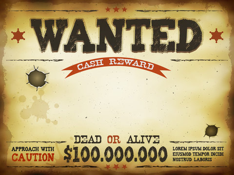 Wanted dead or alive Photo Prop