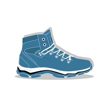 one casual winter shoe, vector, illustration,